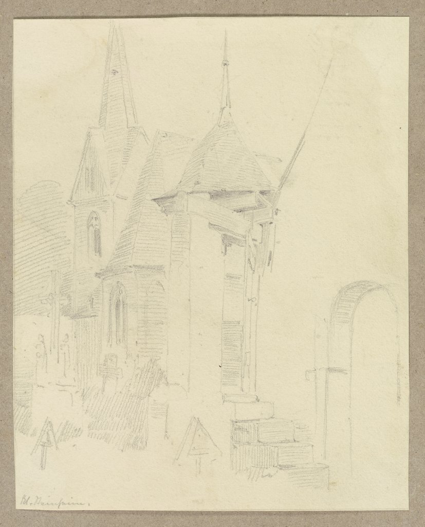 Ansicht einer Kirche in Steinheim am Main, Carl Theodor Reiffenstein