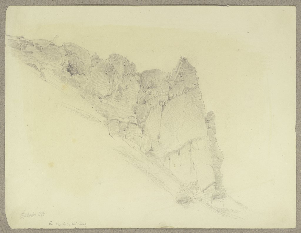 Felssporn an einem Hang an der Lahn bei Diez, Carl Theodor Reiffenstein