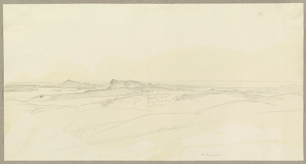 Blick über das Harzvorland, mittig der Regenstein mit der Ruine der gleichnamigen Felsenburg, Carl Theodor Reiffenstein