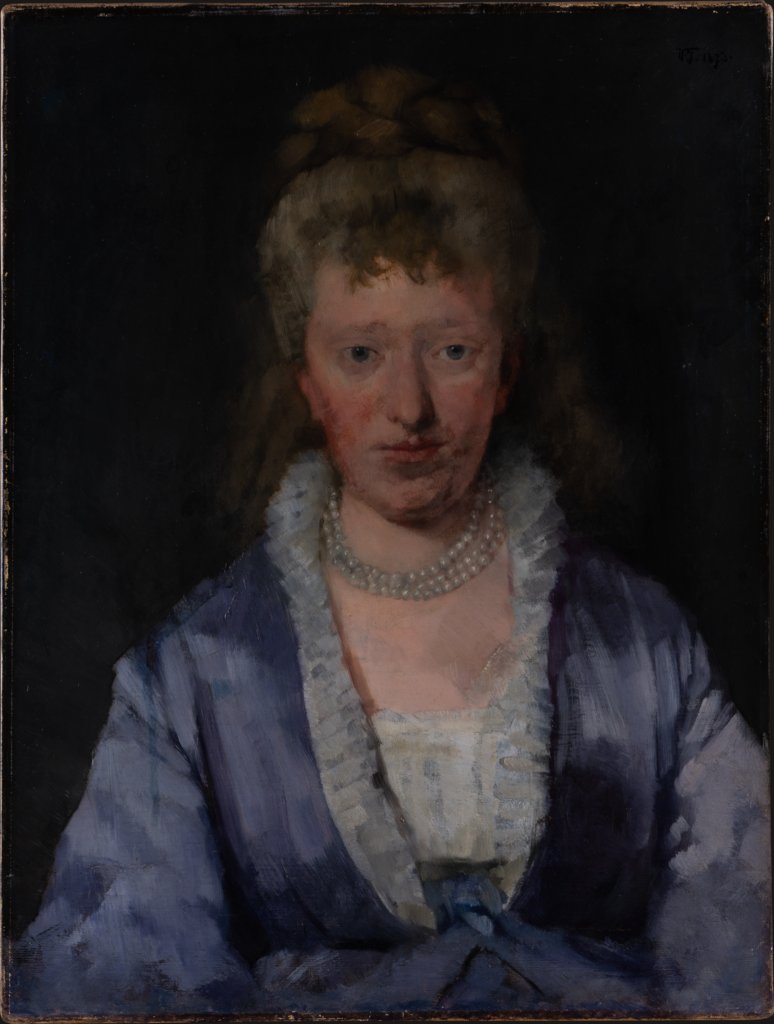 Portrait of a Dame with a Violet Dress, Wilhelm Trübner