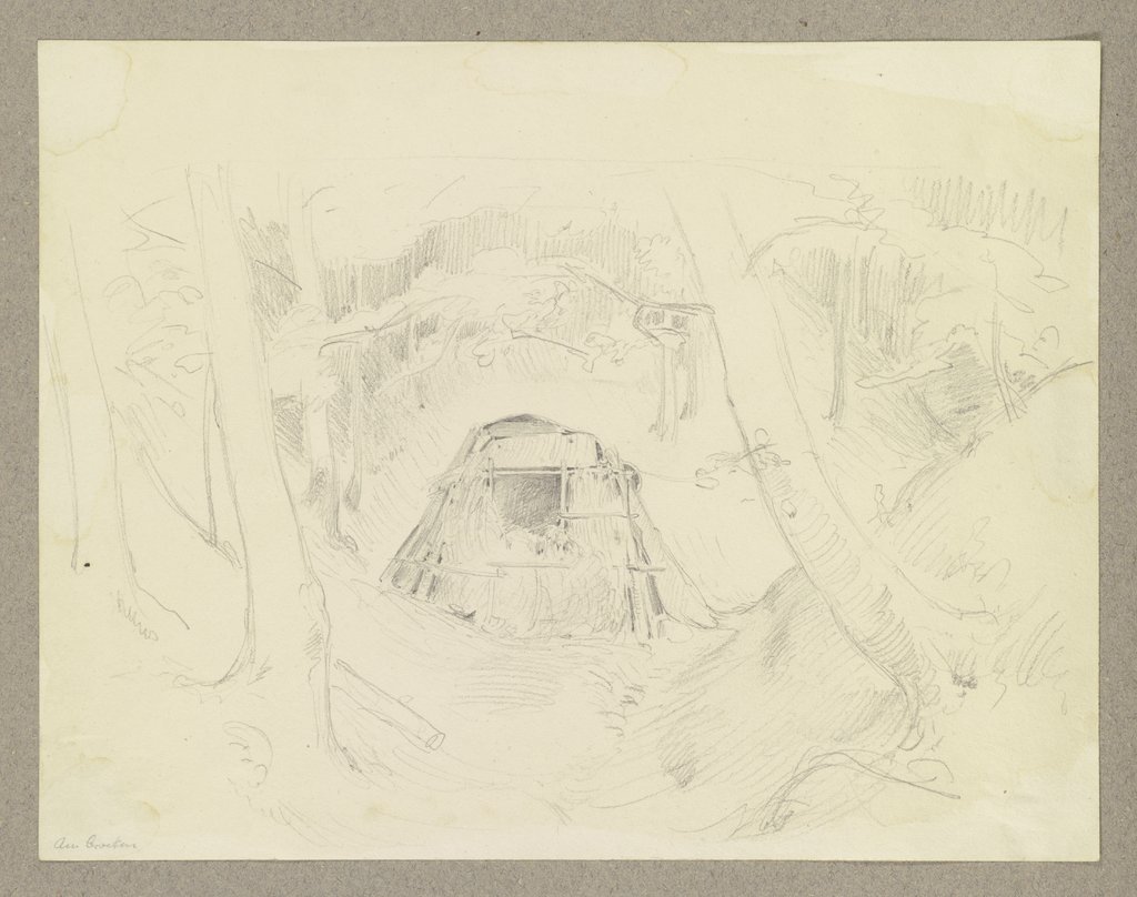 Strohhütte im Wald am Brocken, Carl Theodor Reiffenstein