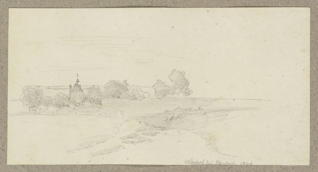 Landschaft bei der Domäne Neuhof bei Eltville-Hattenheim, Carl Theodor Reiffenstein