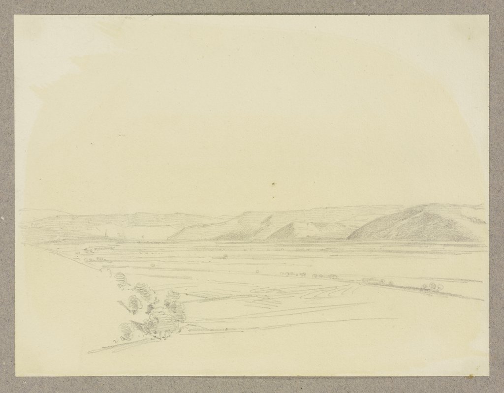 Talebene, im Hintergrund Bergzüge, Carl Theodor Reiffenstein