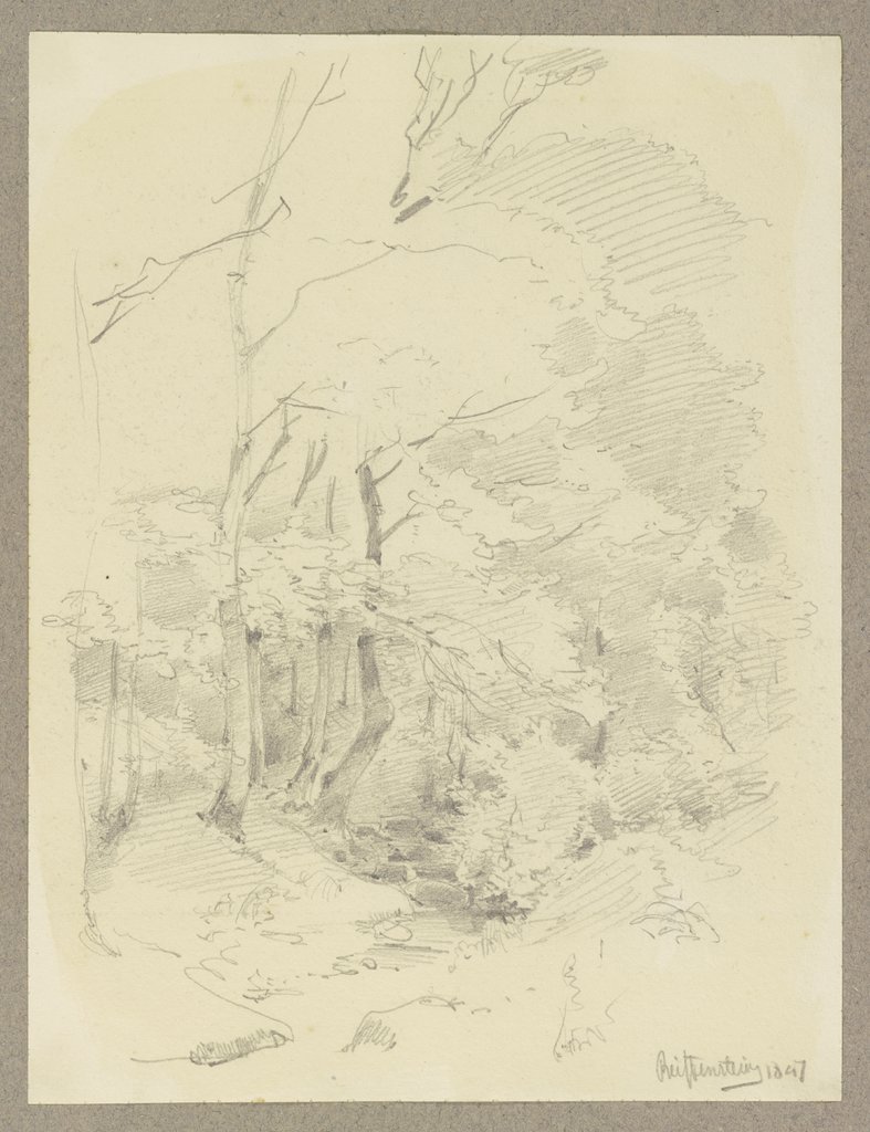 Waldpartie, von einem Bach durchflossen, Carl Theodor Reiffenstein