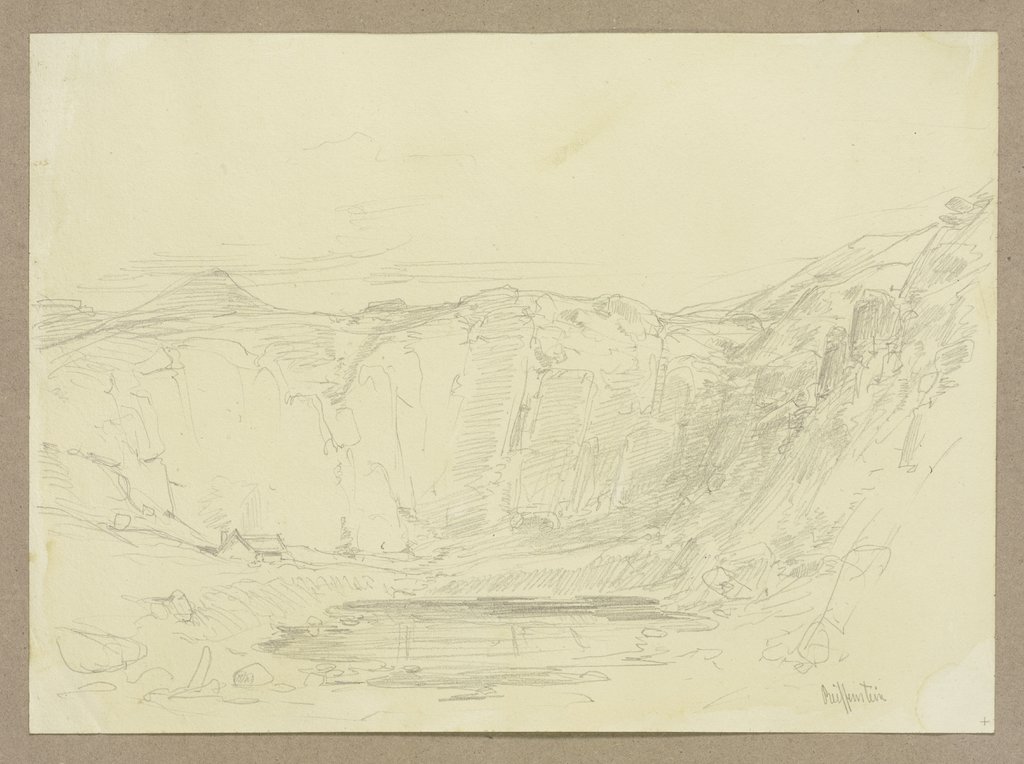 Gewässer vor einem Felshang, Carl Theodor Reiffenstein