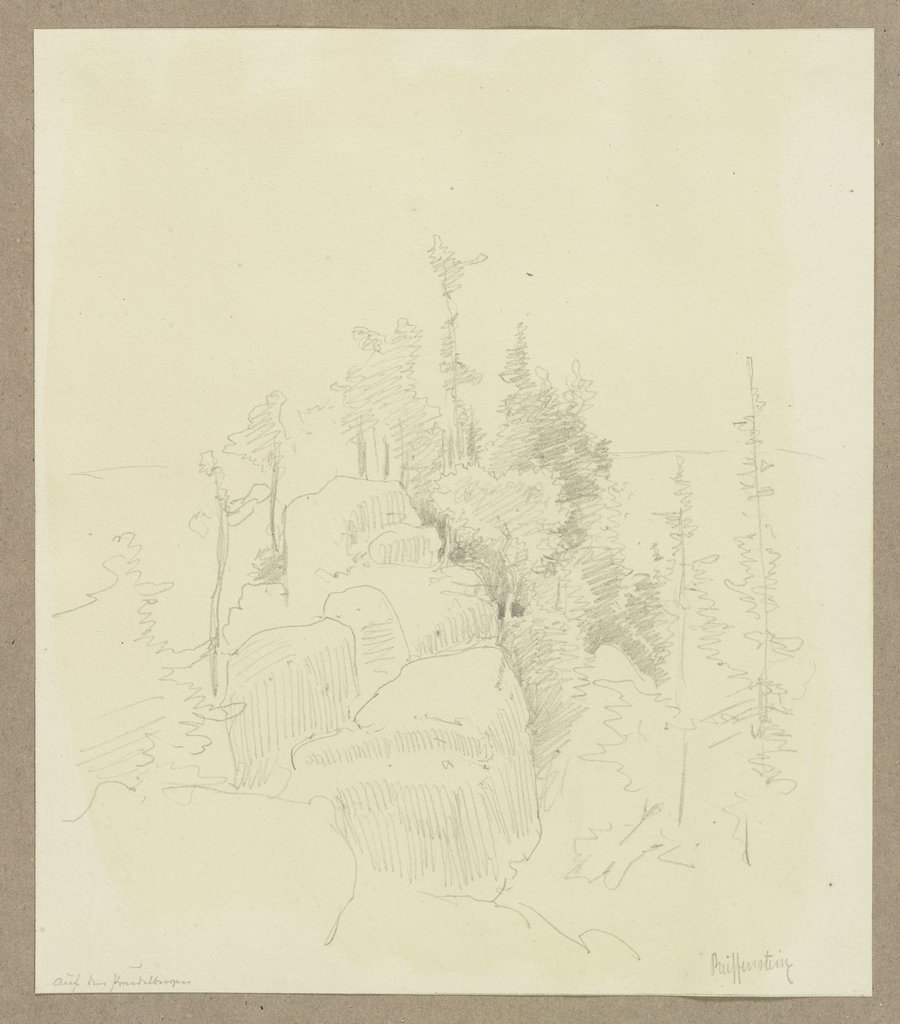 Cliffs covered with trees, Carl Theodor Reiffenstein