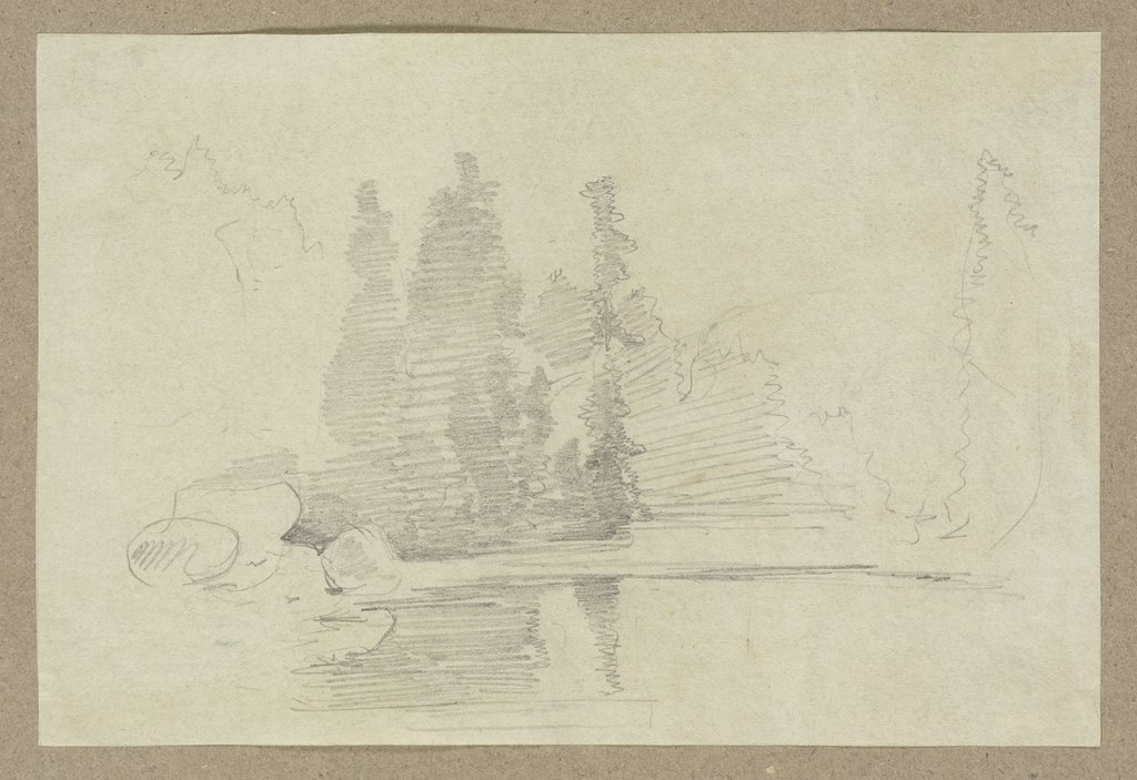 Bäume an einem Gewässer, Carl Theodor Reiffenstein