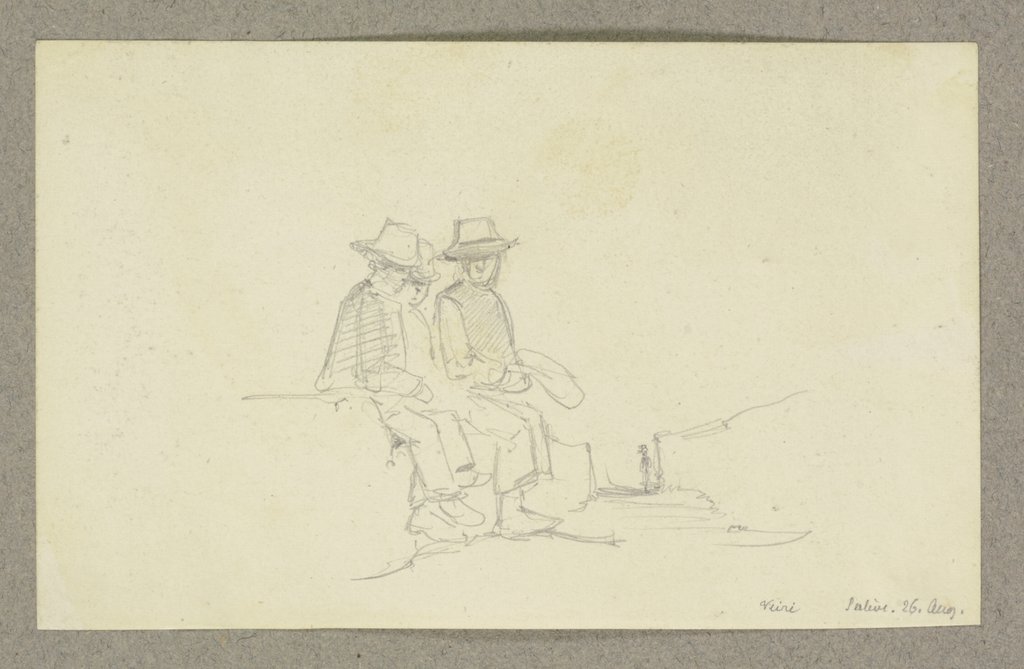 Drei nebeneinander sitzende Männer, Carl Theodor Reiffenstein