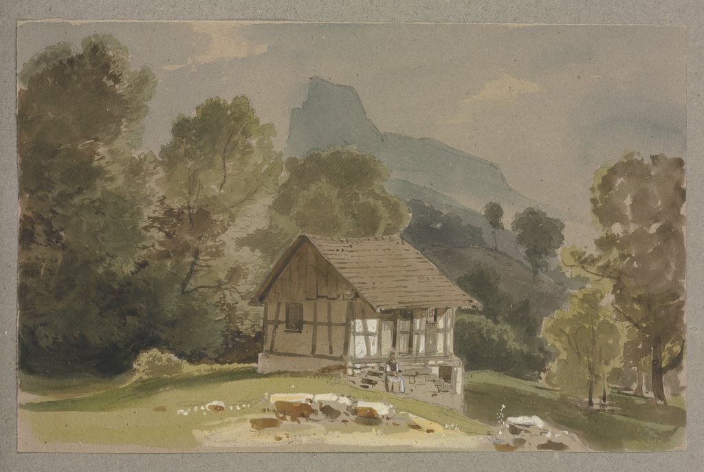 Hütte in Berglandschaft, Carl Theodor Reiffenstein