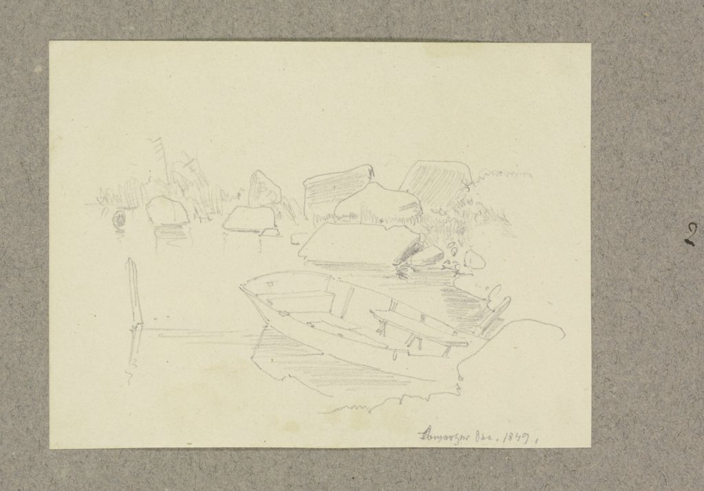 Boat on a mountain lake, Carl Theodor Reiffenstein