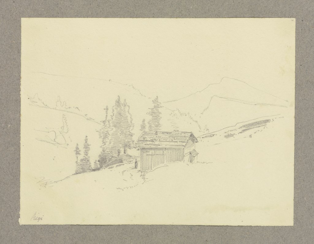 Hut on a hillside, Carl Theodor Reiffenstein