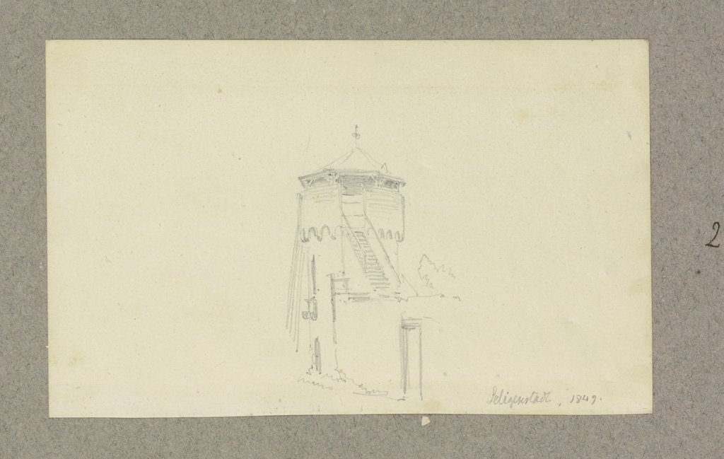 Wehranlage mit Turm in Seligenstadt, Carl Theodor Reiffenstein
