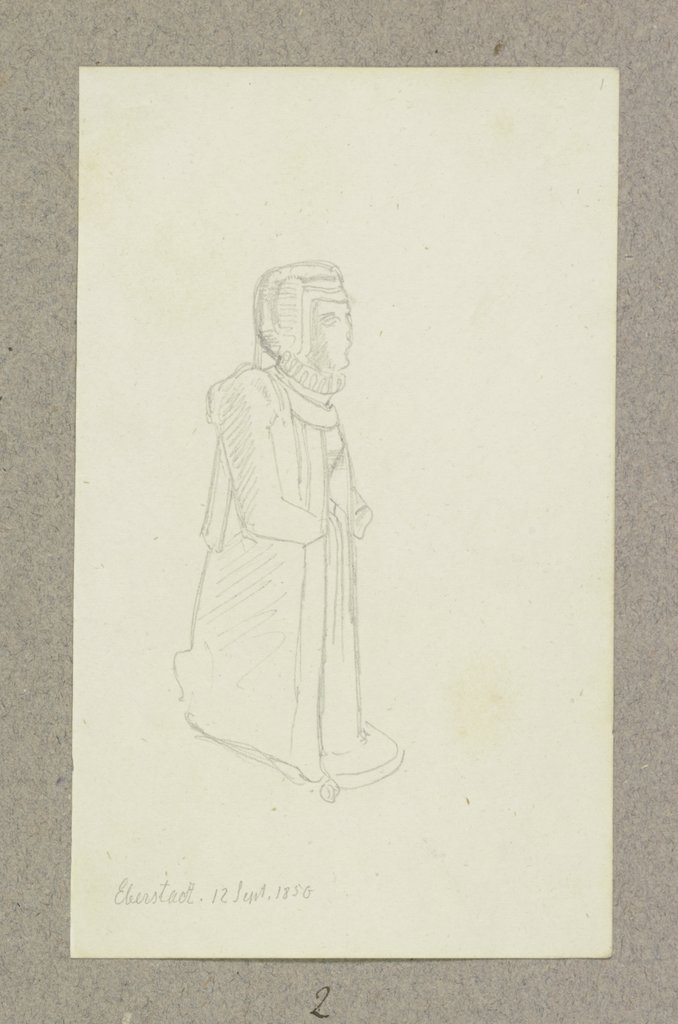 Skulptur einer knienden weiblichen Stifterfigur nach rechts, Carl Theodor Reiffenstein