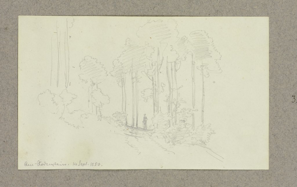 Forest path with wanderer, Carl Theodor Reiffenstein