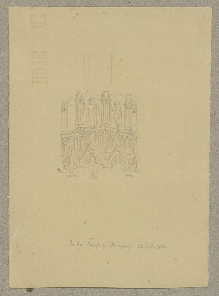 Teil eines gotischen Baldachins mit figürlichem Schmuck, Carl Theodor Reiffenstein