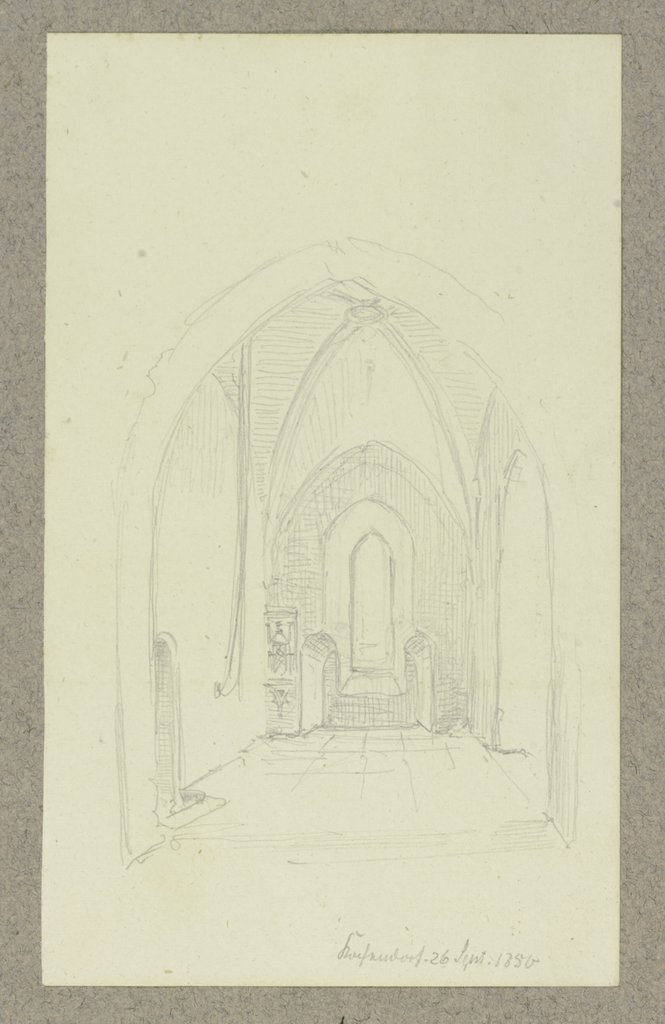 Kreuzrippengewölbter Raum in der Sebastianskirche in Kochendorf, Carl Theodor Reiffenstein