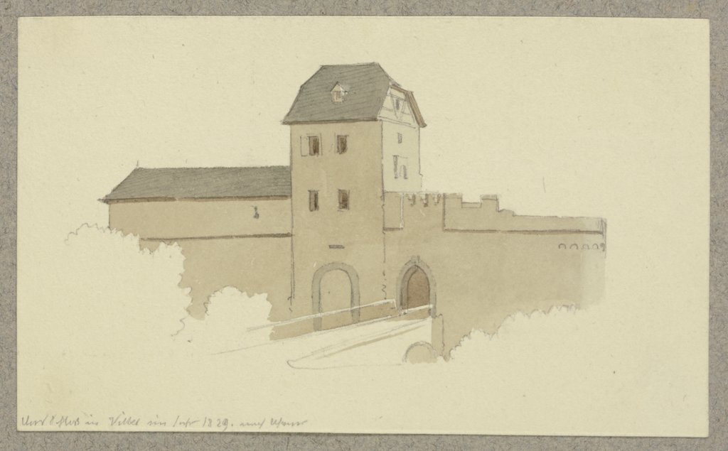 Torhaus der Burg Vilbel, nach einer Vorlage von 1829, Carl Theodor Reiffenstein