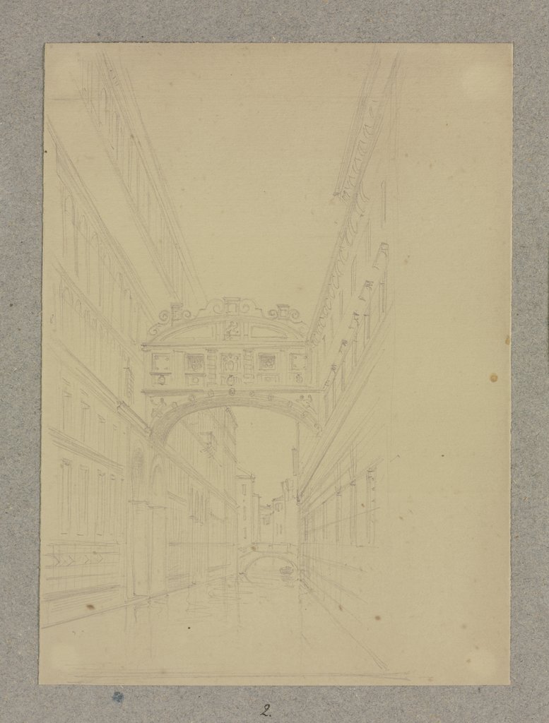 Blick über den Rio di Palazzo auf die Seufzerbrücke, Carl Theodor Reiffenstein