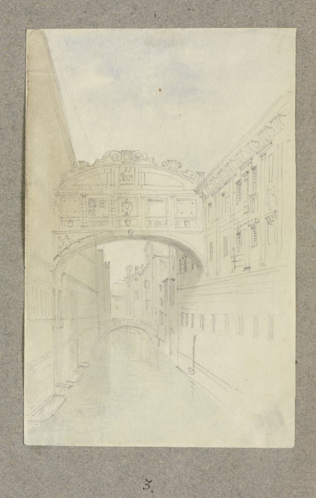 Blick über den Rio di Palazzo auf die Seufzerbrücke, Carl Theodor Reiffenstein