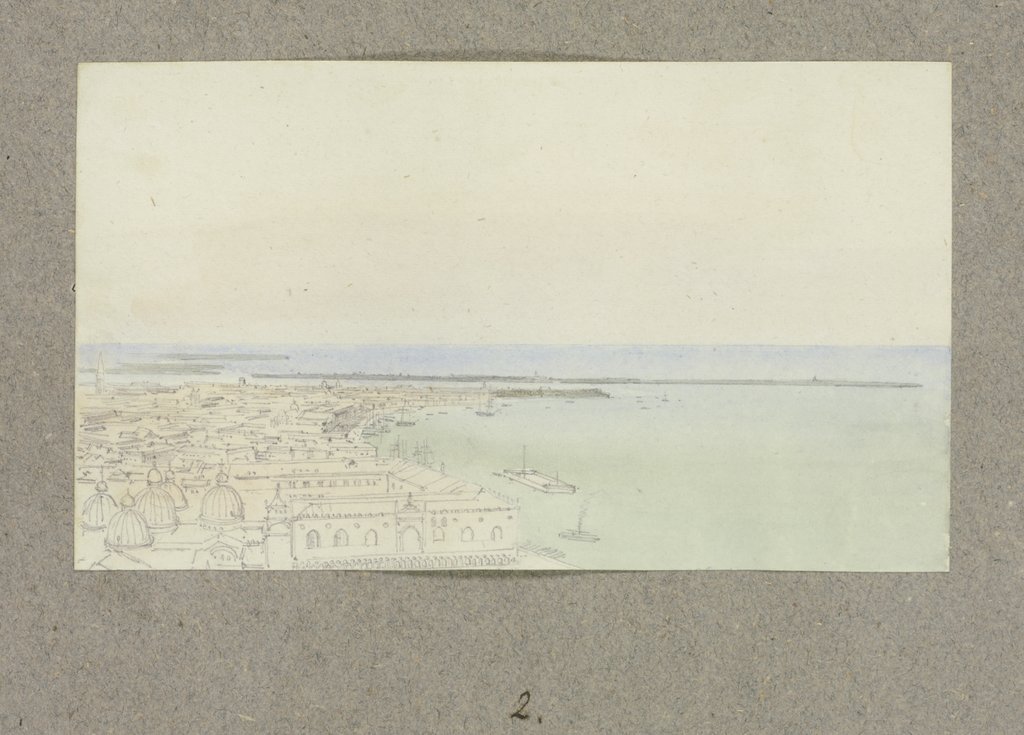 Blick vom Markusturm über die Dächer und Lagune von Venedig, Carl Theodor Reiffenstein