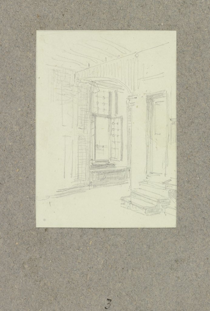Blick in einen Innenraum, Carl Theodor Reiffenstein