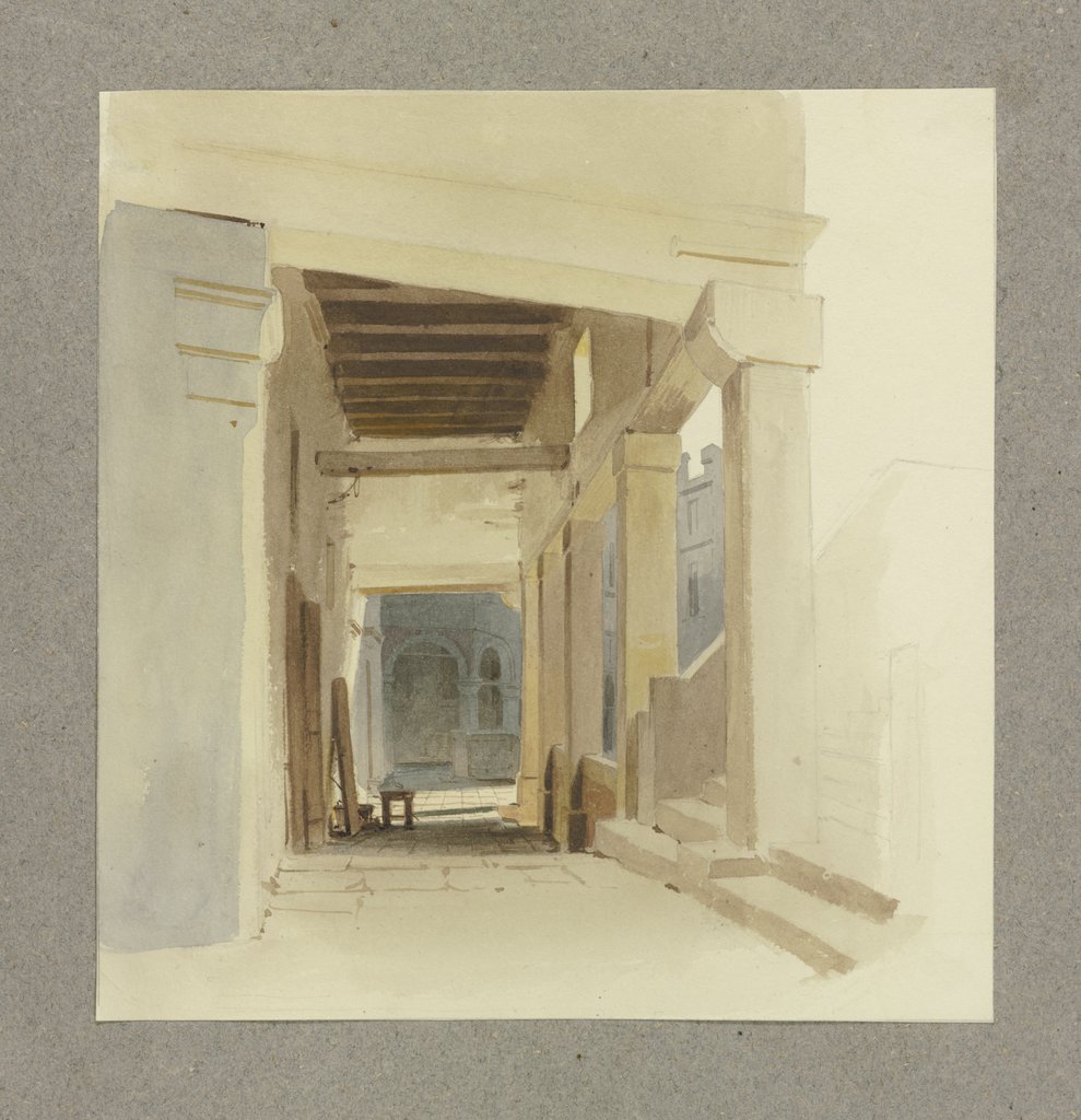 Schlichte Vorhalle eines Hauses in Venedig, Carl Theodor Reiffenstein