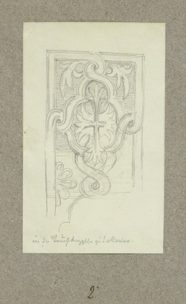 Ornamentales Detail in der Taufkapelle von S. Marco in Venedig, Carl Theodor Reiffenstein