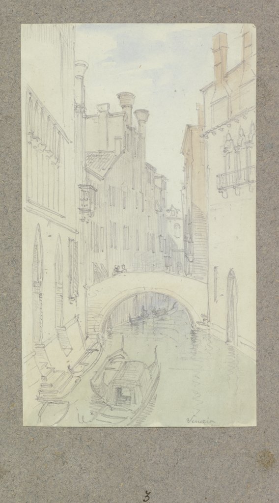 Belebte Kanalpartie in Venedig, Carl Theodor Reiffenstein