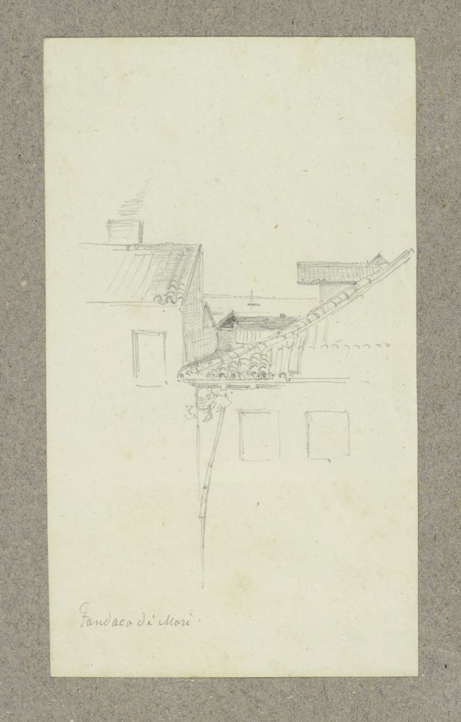 Blick über Häuserdächer auf die Lagune von Venedig, Carl Theodor Reiffenstein
