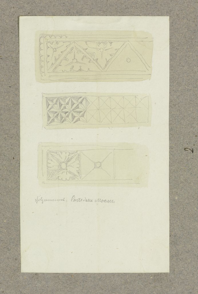 Details ornamentierter Holzarchitrave in Venedig, Carl Theodor Reiffenstein