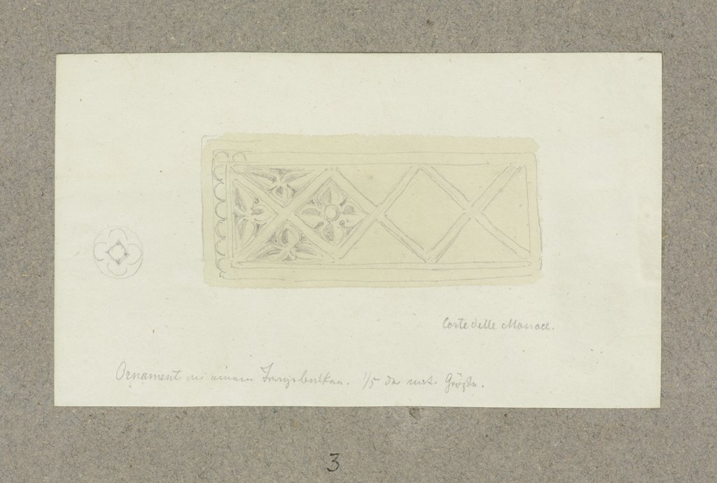 Detail eines ornamentierten Holzarchitravs in Venedig, Carl Theodor Reiffenstein