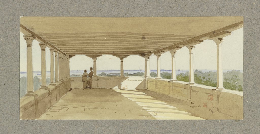 Roof loggia with a view of the sea, Carl Theodor Reiffenstein