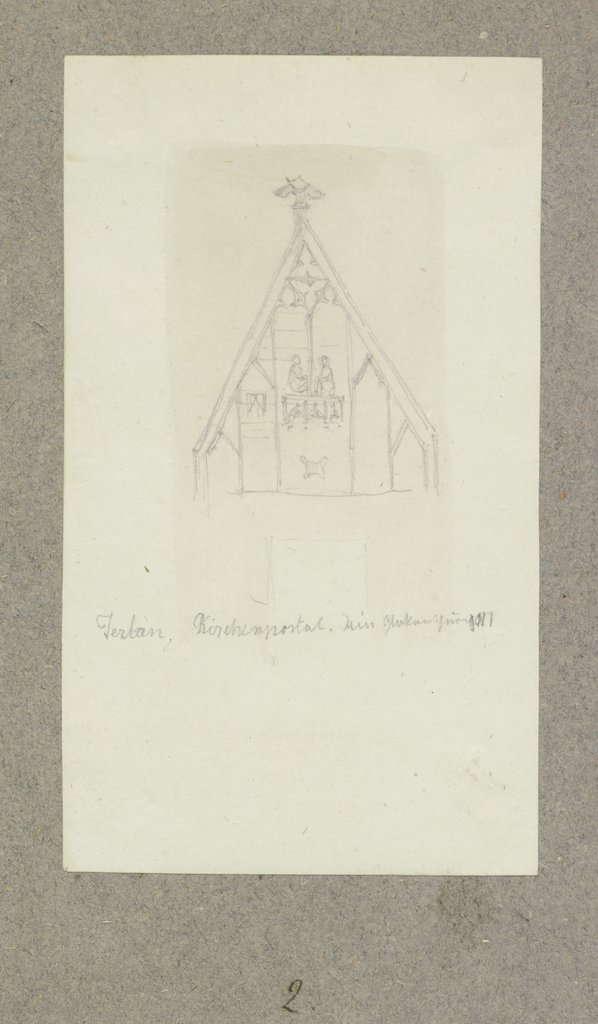 Wimperg eines Kirchenportals in Terlan, Carl Theodor Reiffenstein