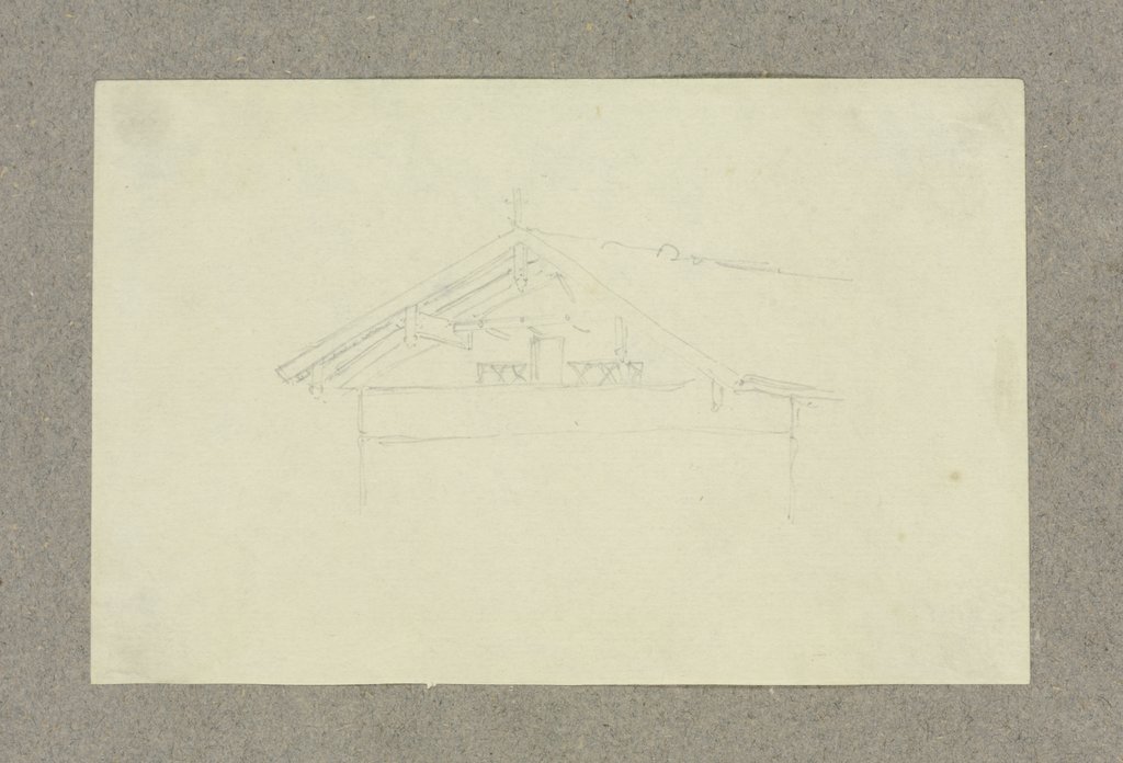 Dach- und Giebelpartie eines Hauses, Carl Theodor Reiffenstein