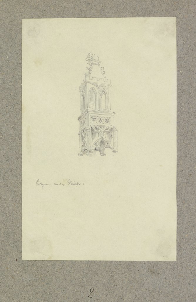 Gotischer Baldachin an einer Kirche in Bozen, Carl Theodor Reiffenstein