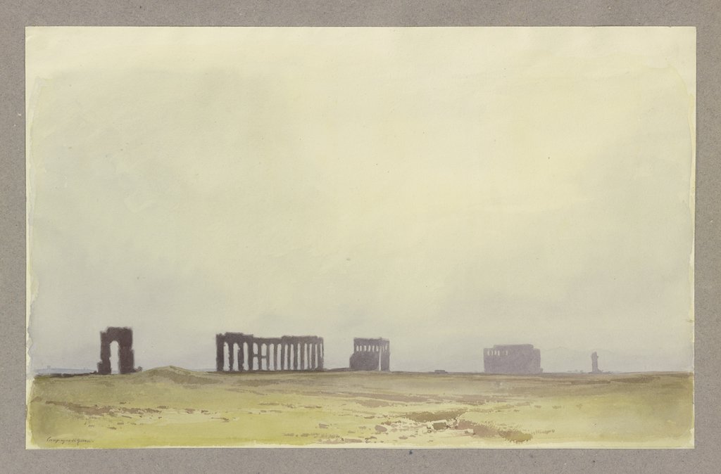 Ruinen eines Aquädukt in der Campagna Romana, Carl Theodor Reiffenstein