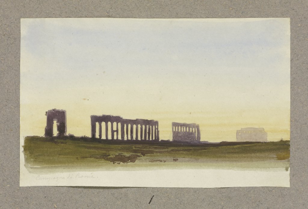 Ruinen eines Aquädukt in der Campagna Romana, Carl Theodor Reiffenstein