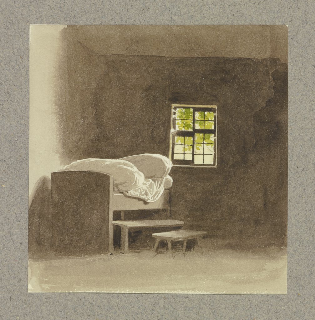 Chamber with a bed, Carl Theodor Reiffenstein