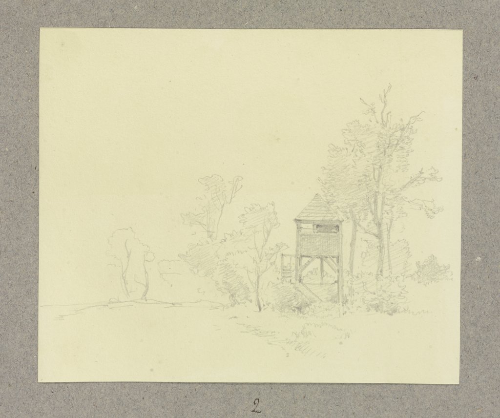 Landschaft mit Hochsitz, Carl Theodor Reiffenstein