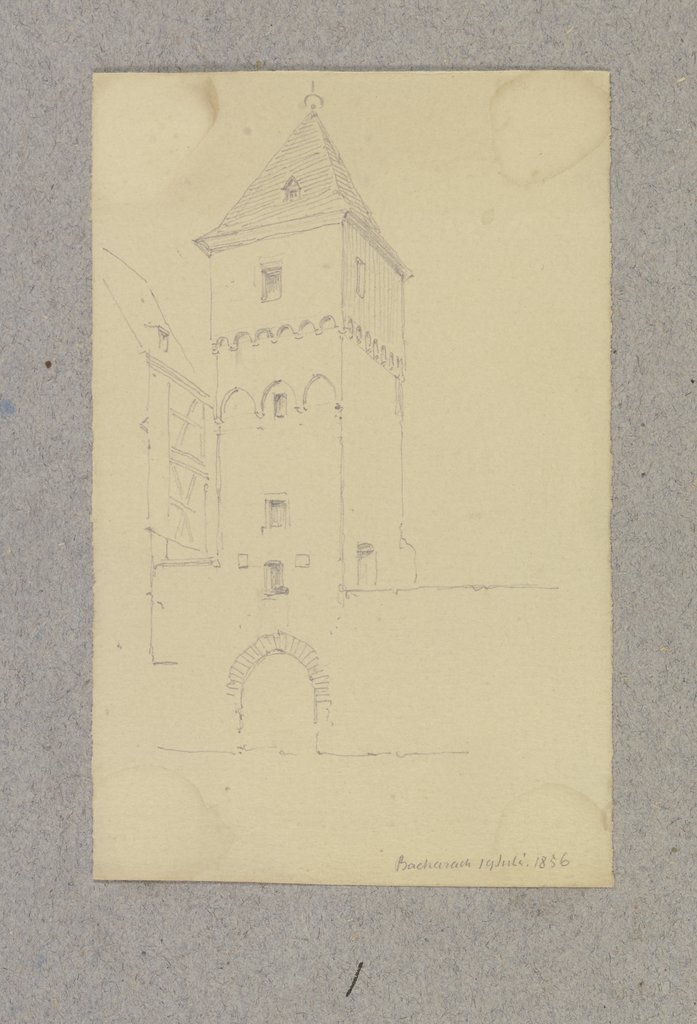 Crane Tower in Bacharach, Carl Theodor Reiffenstein