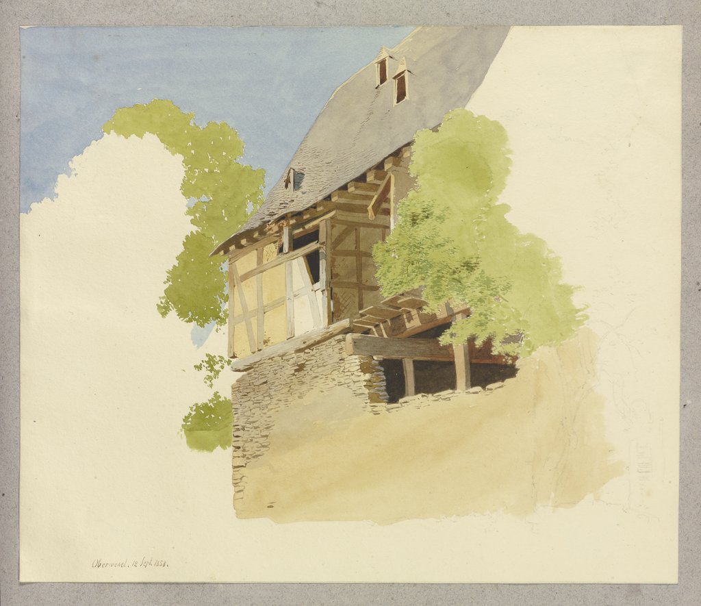 Fachwerkhaus auf Bruchsteinmauerwerk in Oberwesel, Carl Theodor Reiffenstein