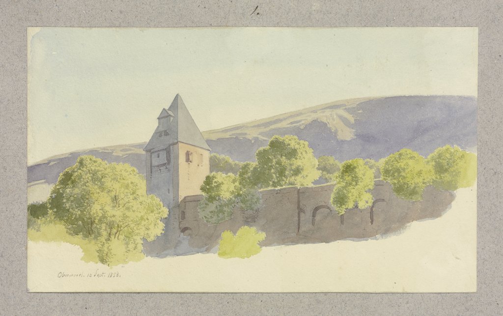 Der Michelfeldturm in der Stadtmauer in Oberwesel, Carl Theodor Reiffenstein