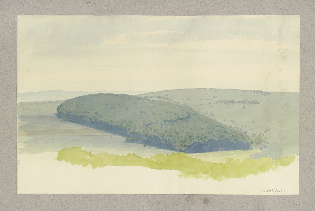 Wooded hilly landscape, Carl Theodor Reiffenstein
