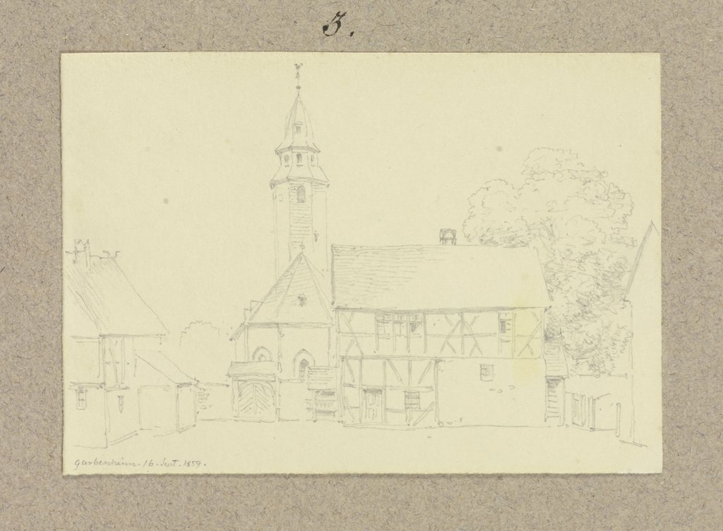 Die 1866 im Großbrand zerstörte Kirche in Garbenheim, Carl Theodor Reiffenstein