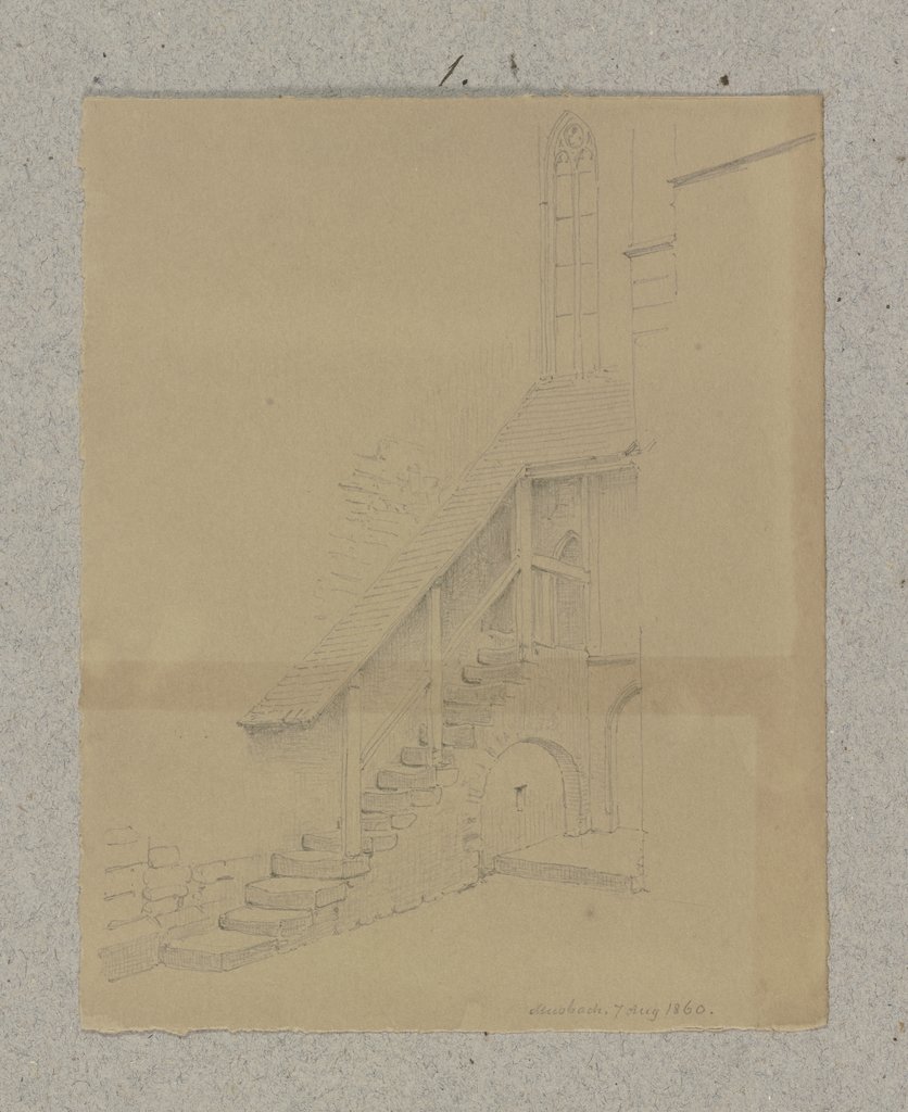 Überdachte Außentreppe in Mußbach an der Weinstraße, Carl Theodor Reiffenstein