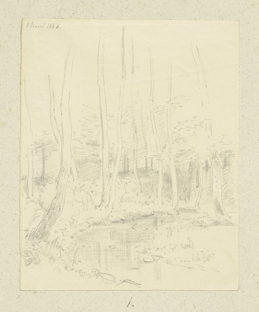 Waldpartie mit Wasserlauf, Carl Theodor Reiffenstein