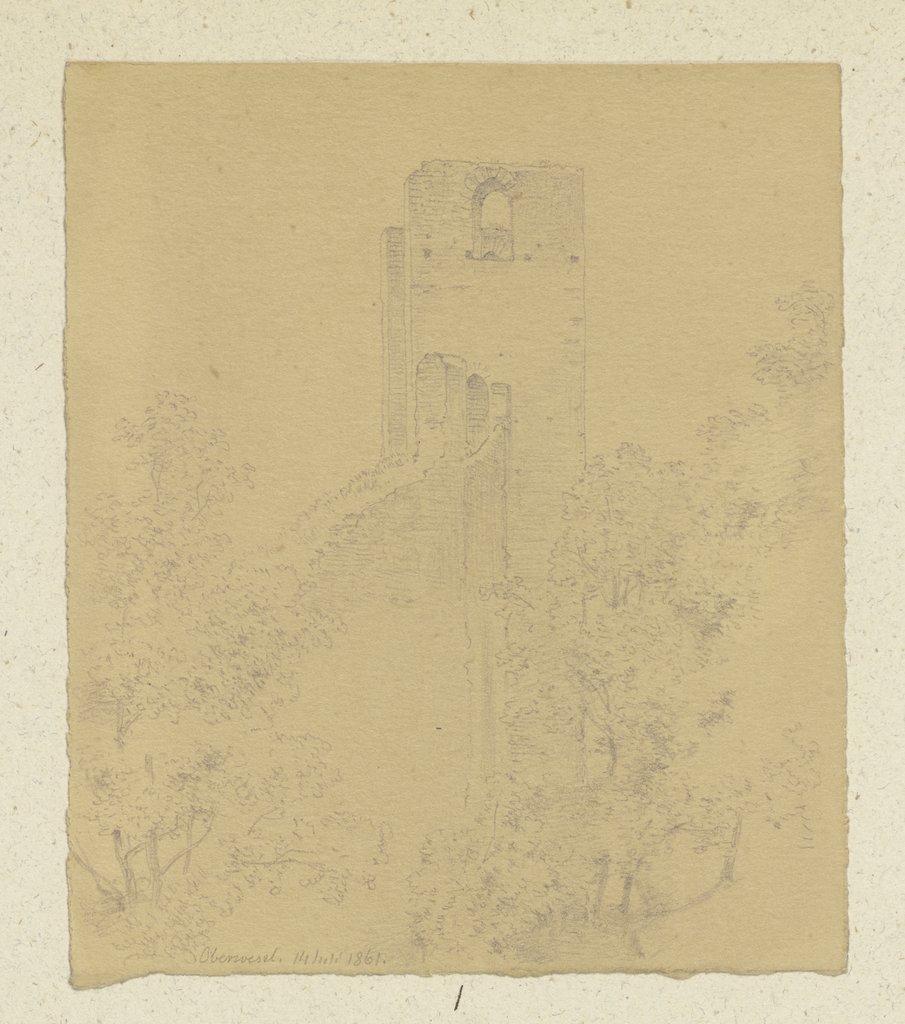 Tower ruins in Oberwesel, Carl Theodor Reiffenstein