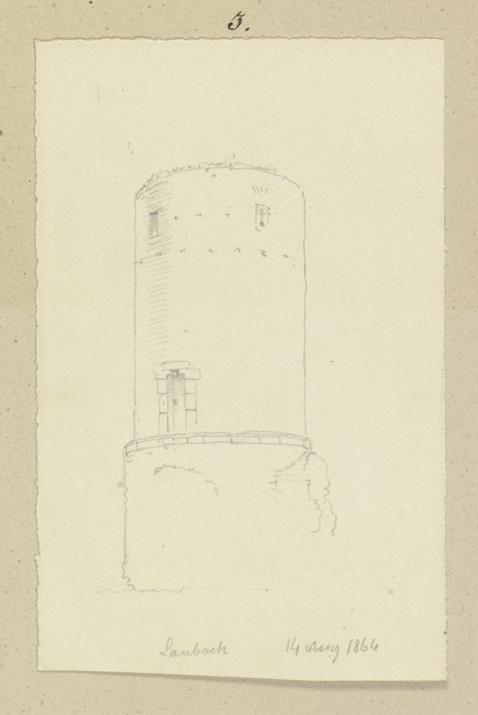 Round tower in Laubach, Carl Theodor Reiffenstein