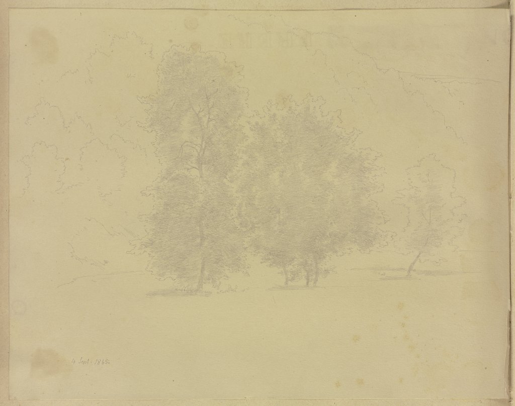 Baumgruppe auf einer Wiese bei Braunfels, Carl Theodor Reiffenstein