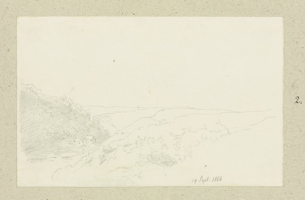 Gehöft in einer Hügellandschaft, Carl Theodor Reiffenstein
